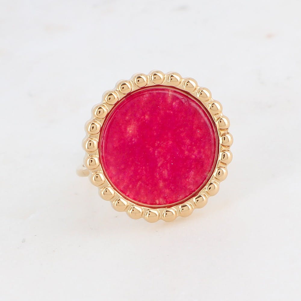"Rose" žiedas su rožiniu agatu - Rosé Moon
