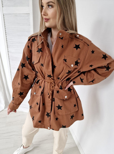 Rudas oversize „Star“ švarkelis