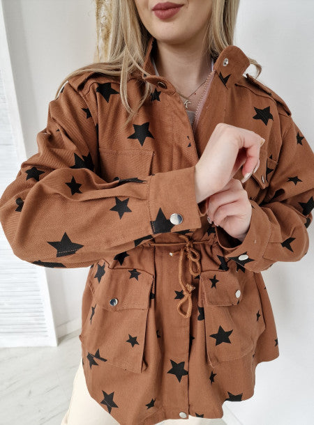 Rudas oversize „Star“ švarkelis
