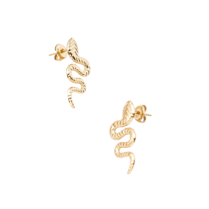 Auskarai su gyvatėmis "Manasa", aukso spalvos
