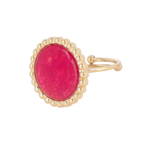 "ROSÉ" žiedas su rožiniu agatu - Rosé Moon